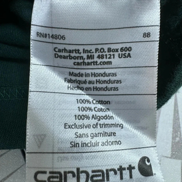 Carhartt Men’s Green 3 Button Henley 3XL TALL w/ Pocket on‎ Chest Original Fit - Picture 3 of 5